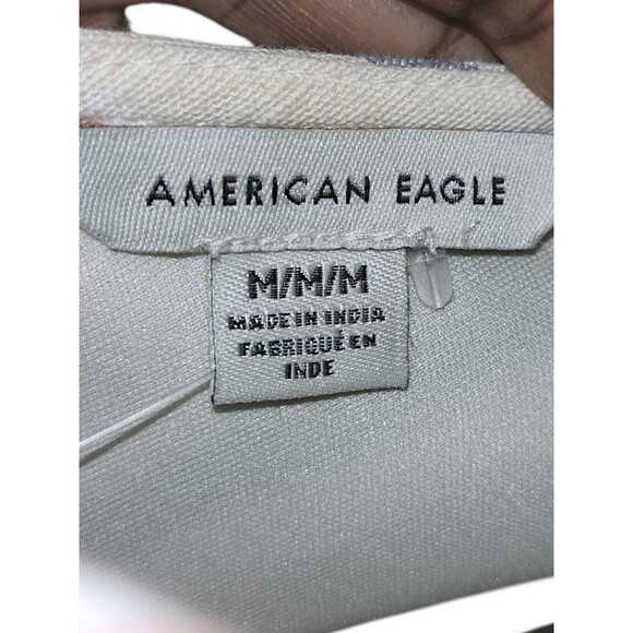 American Eagle Jumpsuit Medium Linen Blend Wide Leg Patch Pockets Granola Beach - Picture 3 of 5